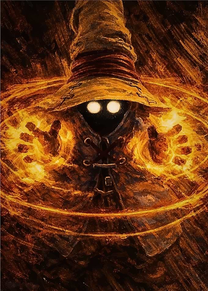 Vivi casting a fire spell