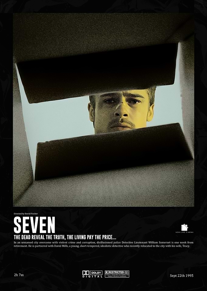 Seven : Brad Pitt's Face Movie Poster