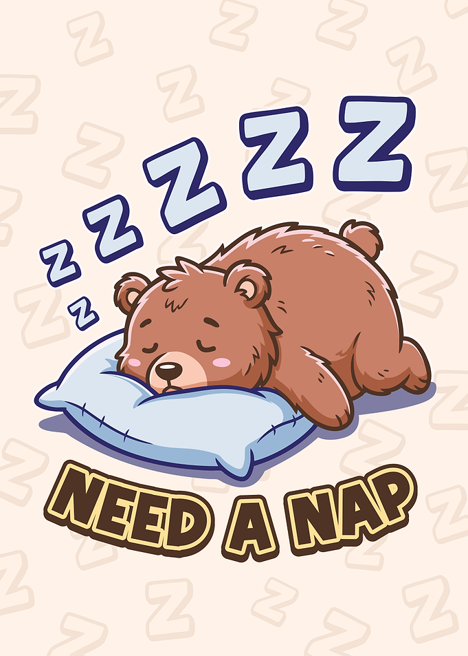 Cute Sleeping Bear Needs a Nap