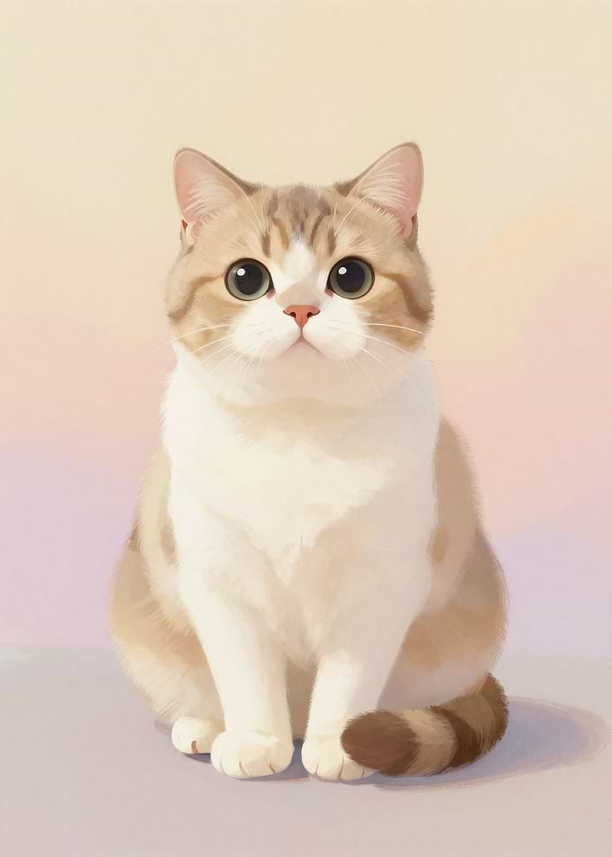 Cute Cat Sitting Portrait