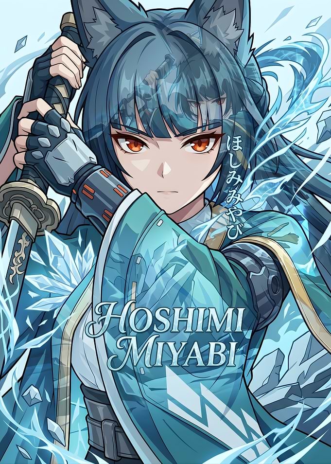 Zenless Zone Zero Hoshimi Miyabi Anime Character with Katana