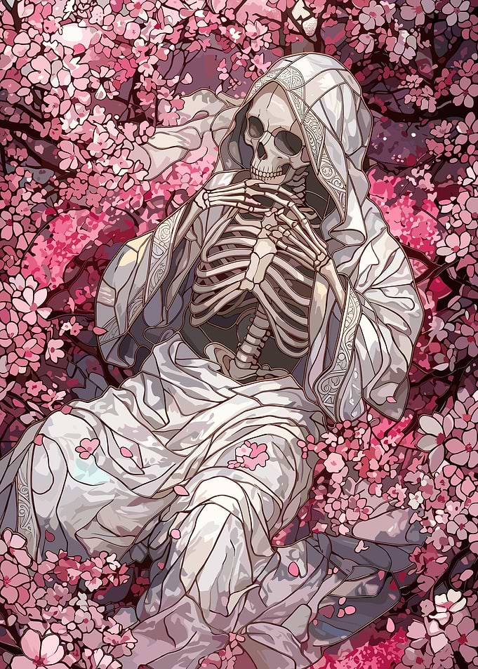 Skeleton in Cherry Blossoms