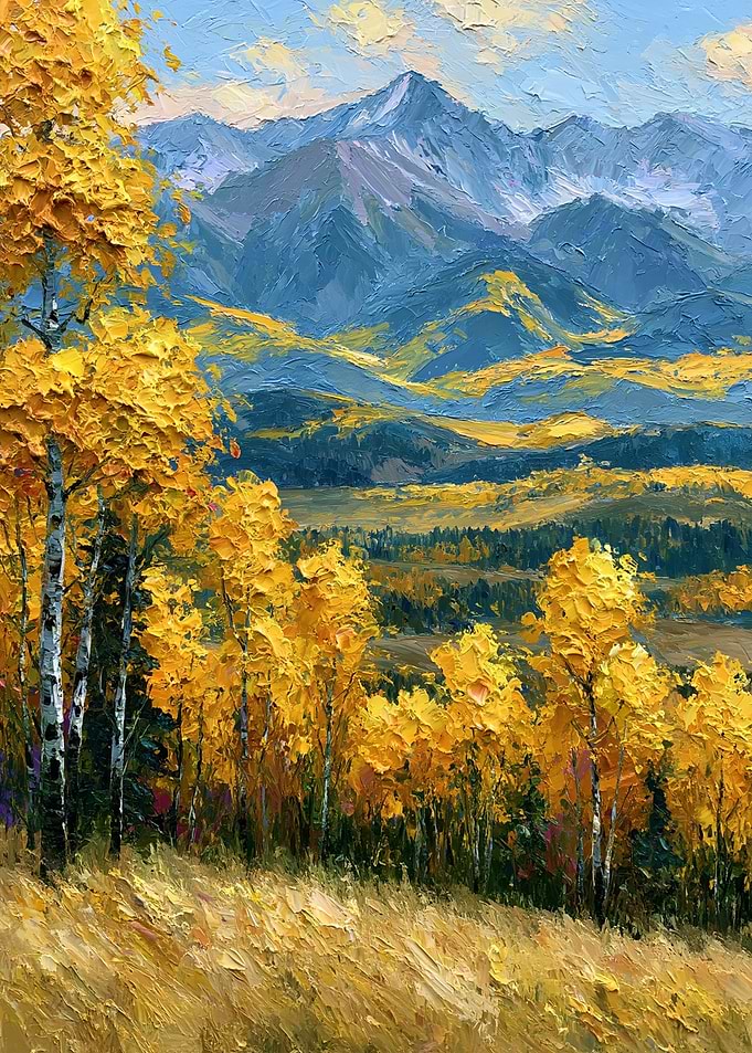 Autumn Mountain Landscape Painting