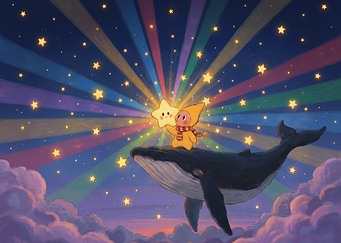Whale Riding with Star Friend