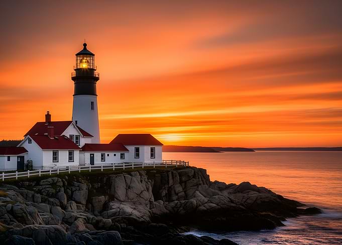 Lighthouse at Sunset