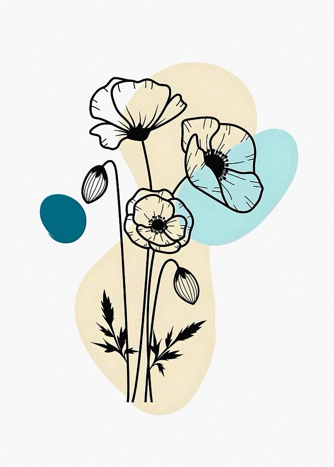 Minimalist Poppy Floral Art