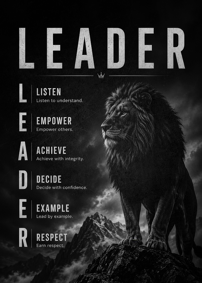 Leader Lion Motivational Poster