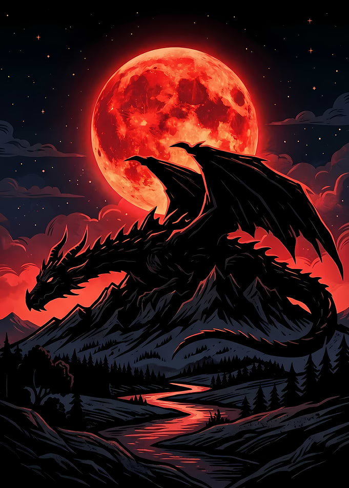 Dragon Under a Blood Moon