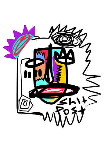 Abstract Face with Text