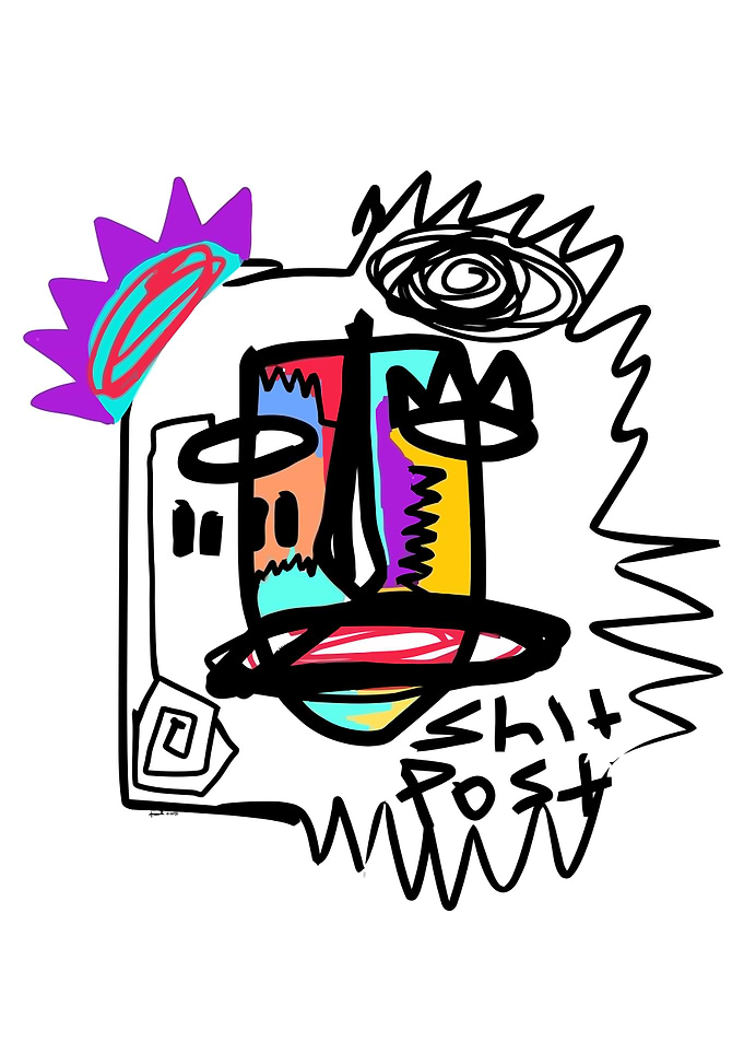 Abstract Face with Text