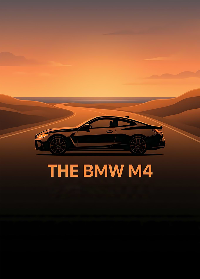 BMW M4 on a Desert Road