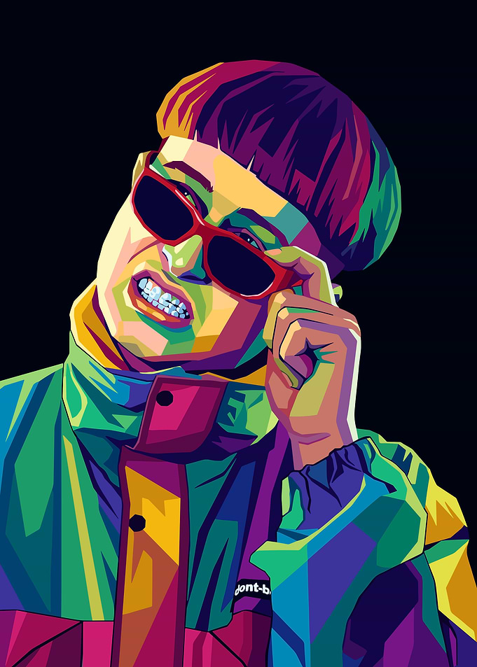 Colorful Portrait of a Oliver Tree
