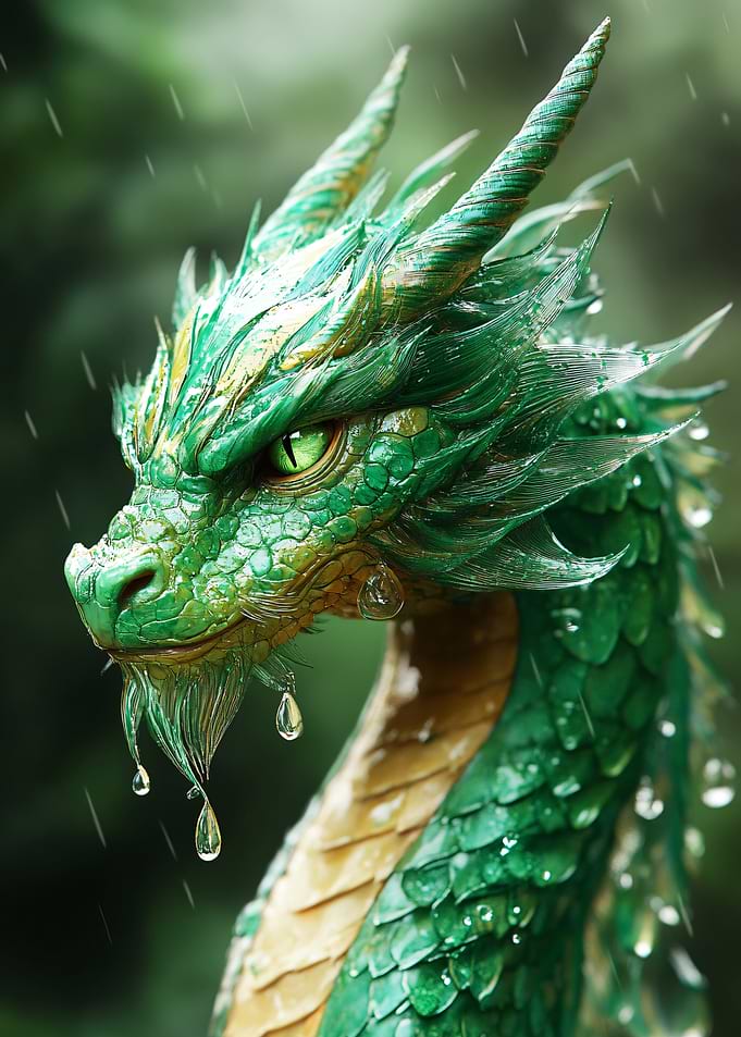 Green Dragon in the Rain