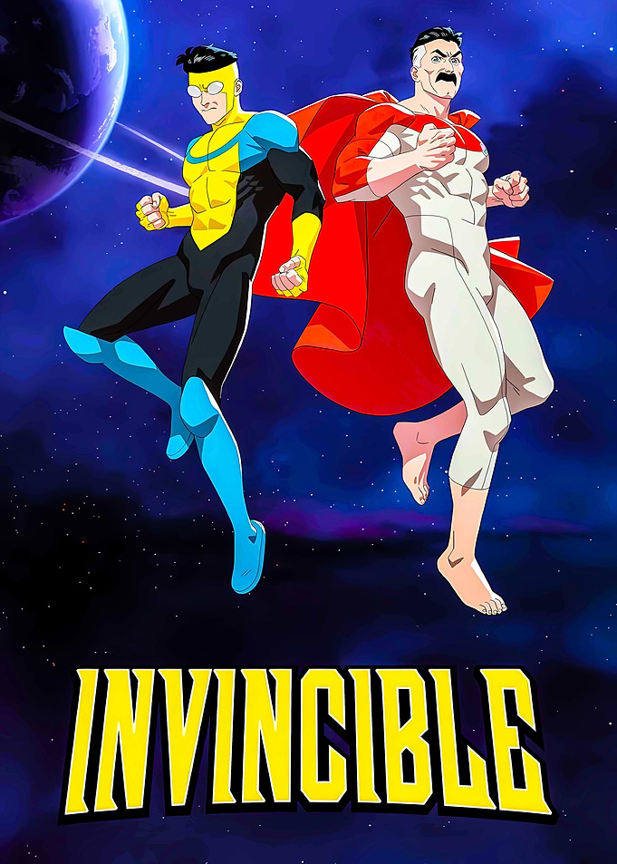 Invincible and Omni-Man in Space