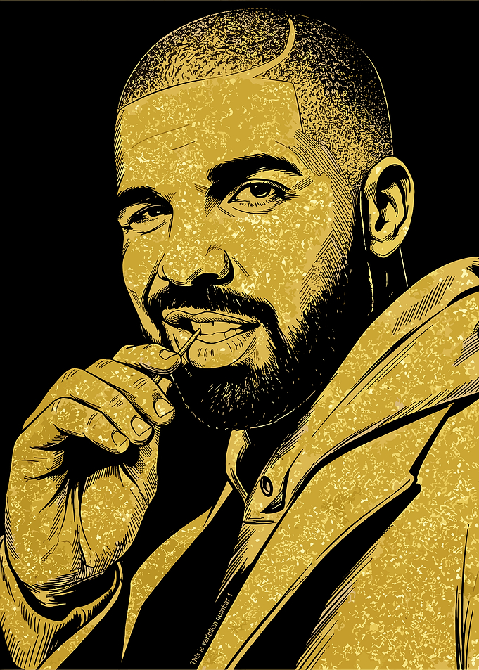 Drake Portrait with Toothpick