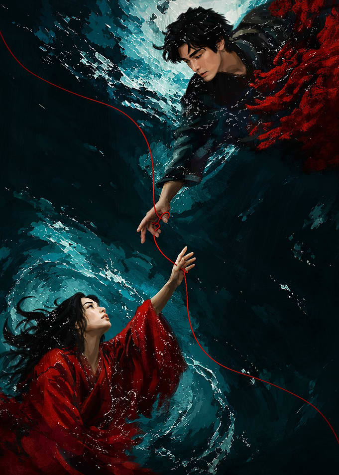 The Current – Red Thread of Fate Fantasy Art
