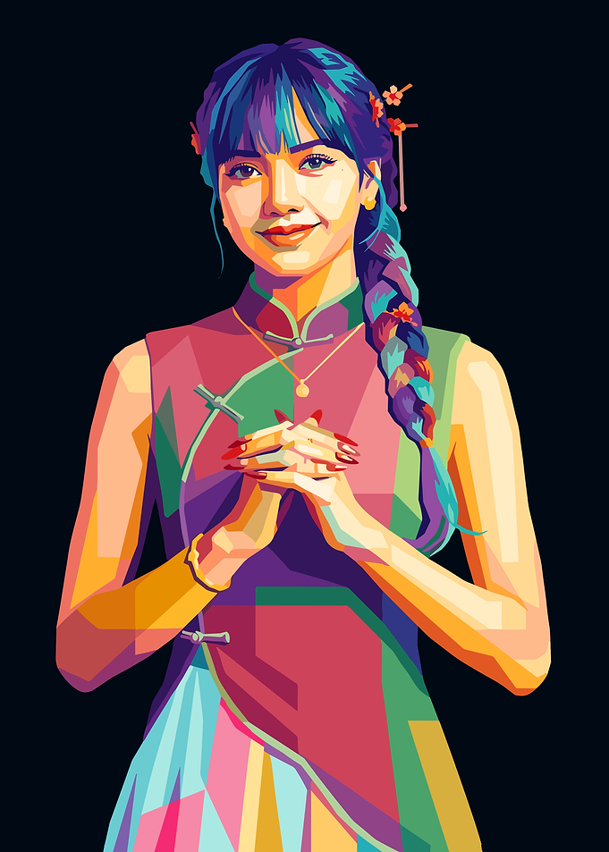 Lisa in Colorful Traditional Outfit