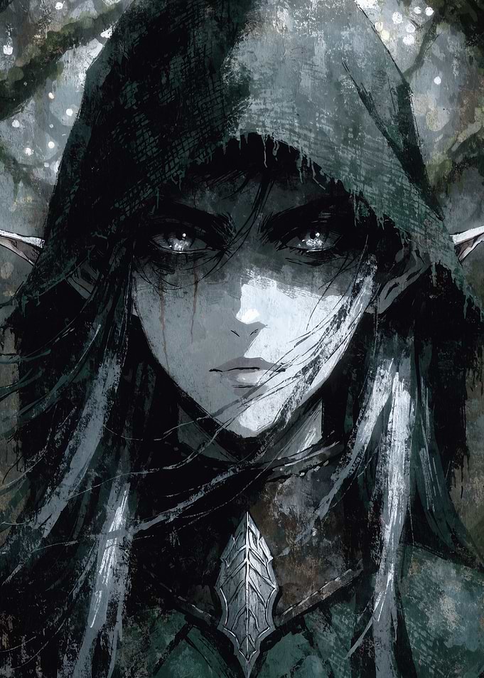 Dark Elf Warrior in Forest