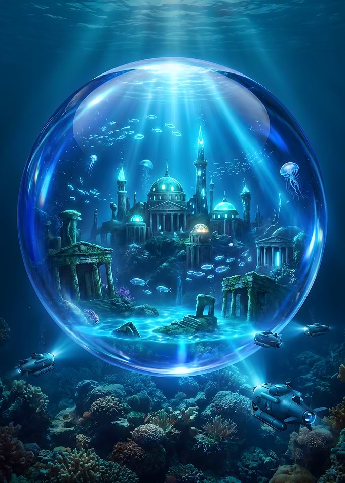 Underwater City in a Bubble