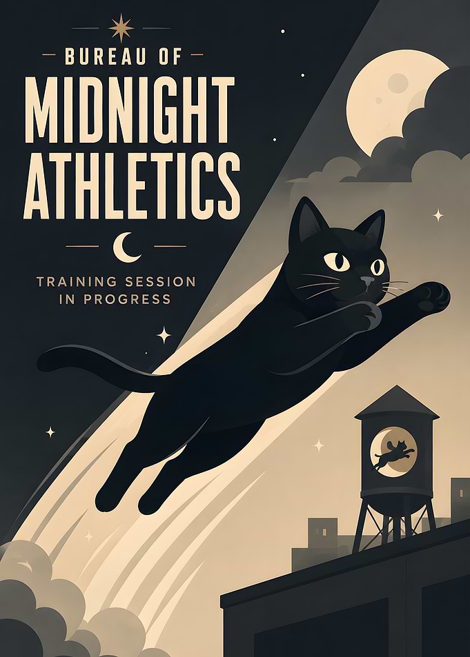Bureau of Midnight Athletics Cat Poster