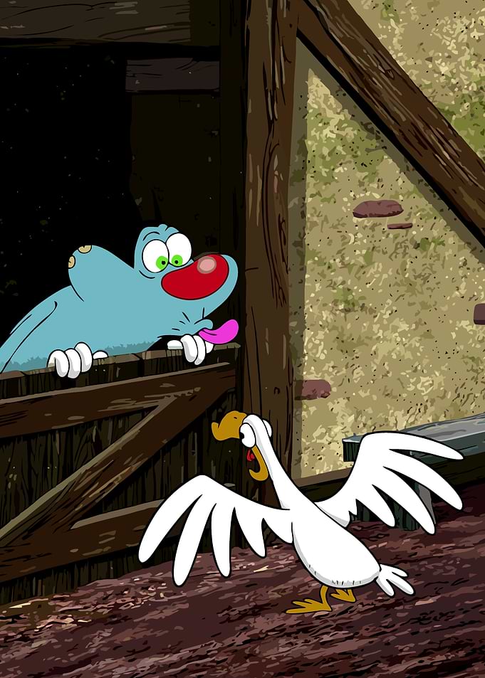 Oggy and the Cockroaches Chicken Encounter
