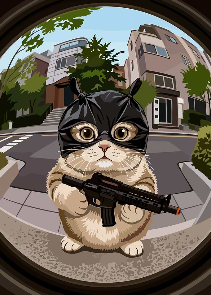 Cat Bandit with Assault Rifle