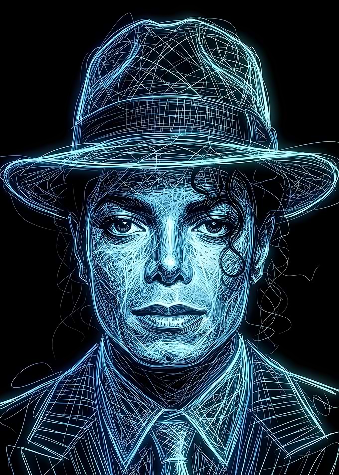 Michael Jackson Neon Portrait