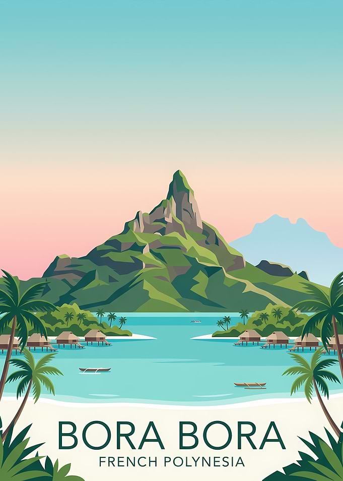 Bora Bora French Polynesia Travel Poster