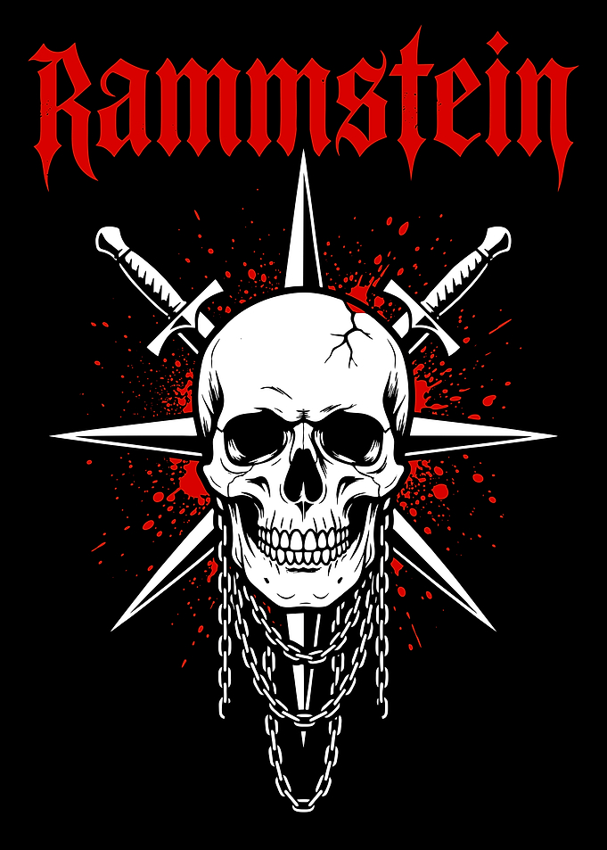 Rammstein Skull and Swords Logo
