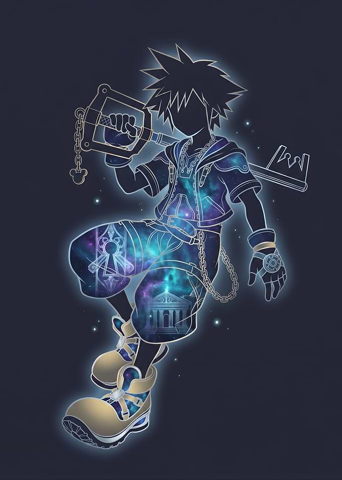 Kingdom Hearts Sora Galaxy Silhouette