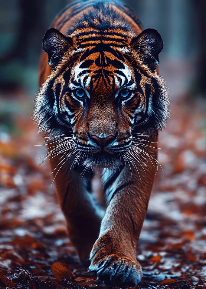 Tiger walking in forest