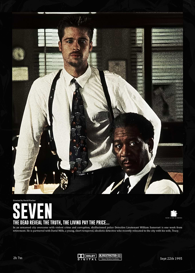 Seven 1995 : Halftone Movie Poster