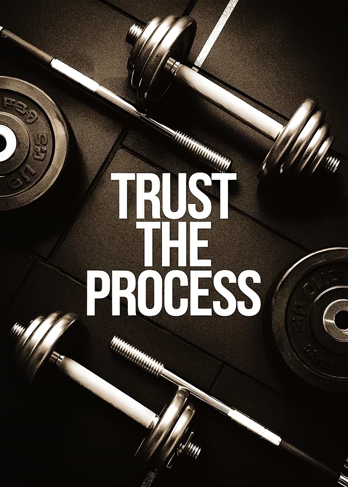 Trust the Process : Sepia Toned Gym Motivation Poster