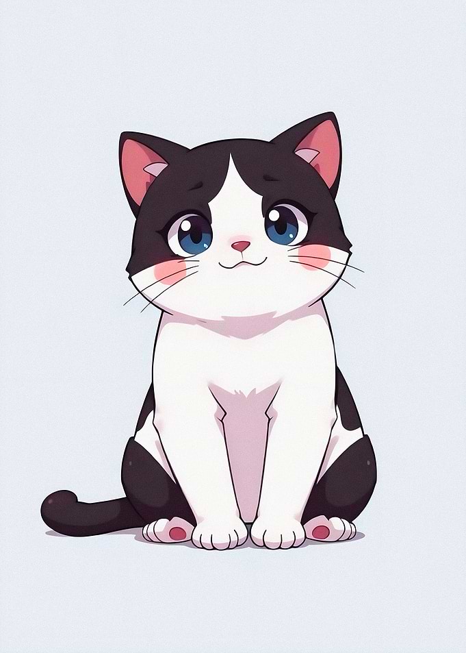 Cute Black and White Cat