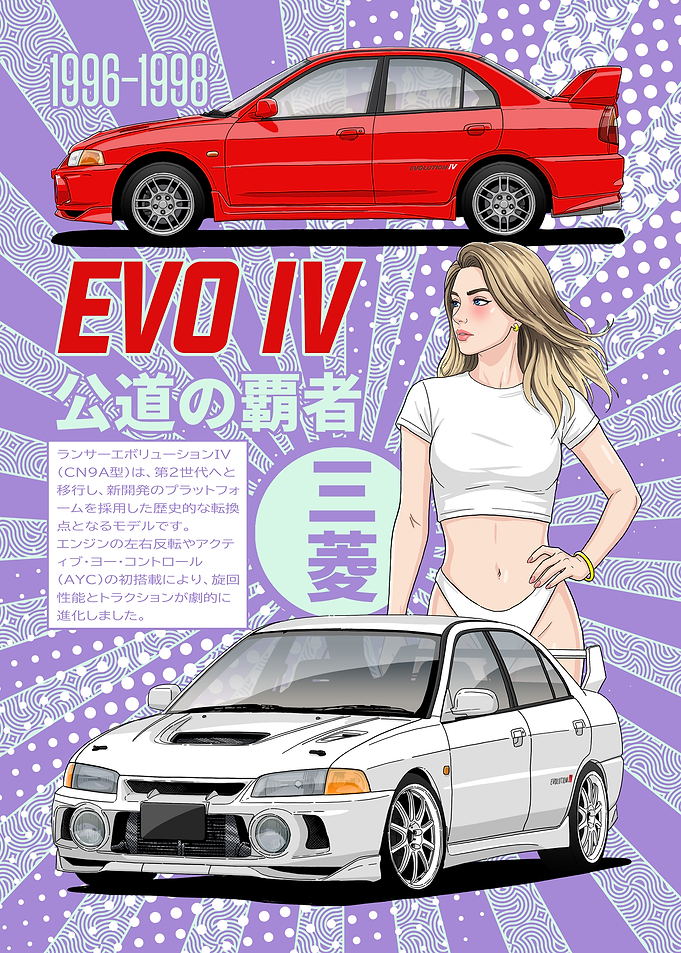 Mitsubishi Lancer Evolution IV with Woman
