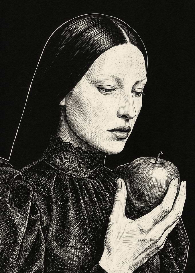 Woman Holding an Apple
