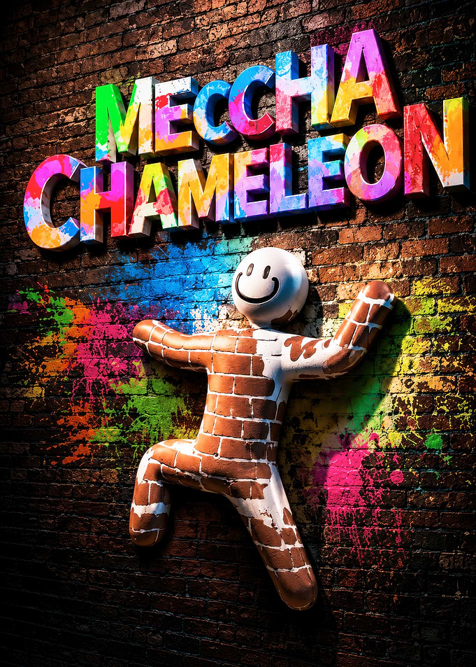 Mecha Chameleon Graffiti Art