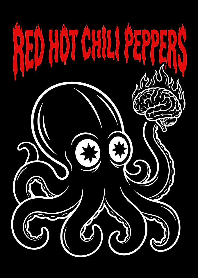 Red Hot Chili Peppers Octopus Brain Art