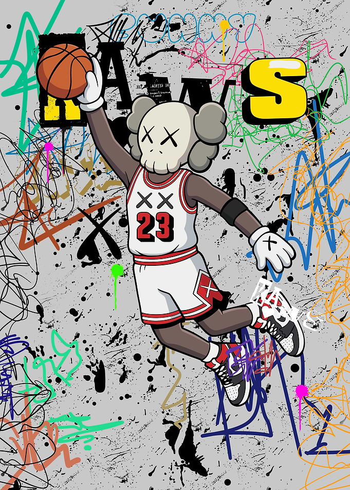 KAWS Character Dunking a Basketball