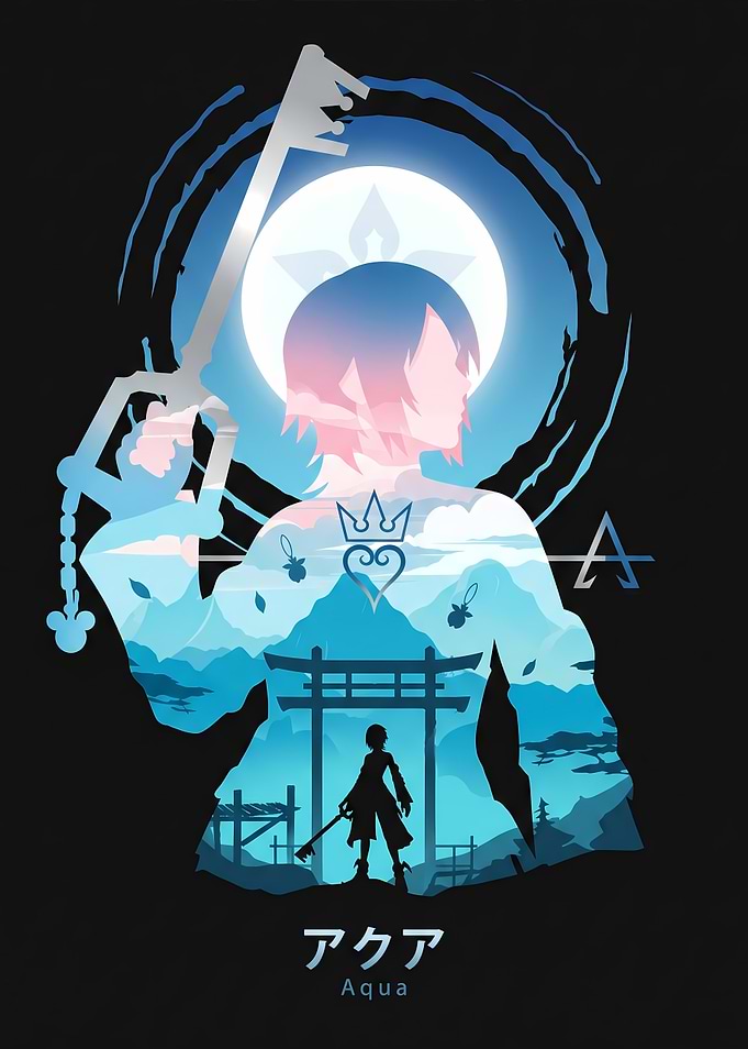 Aqua Kingdom Hearts Silhouette Art