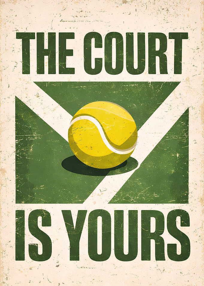 Vinatge Tennis Ball Quote