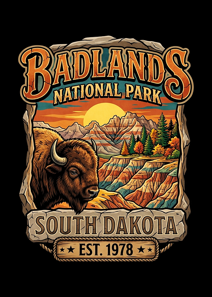 Badlands National Park Bison Sunset