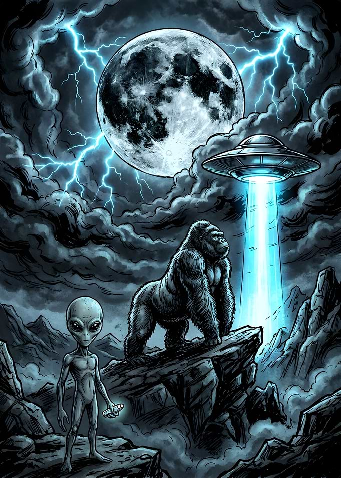 Alien Abduction of a Gorilla