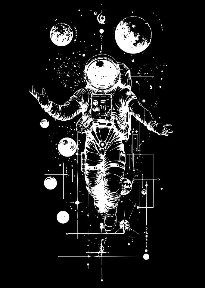 Astronaut floating in space