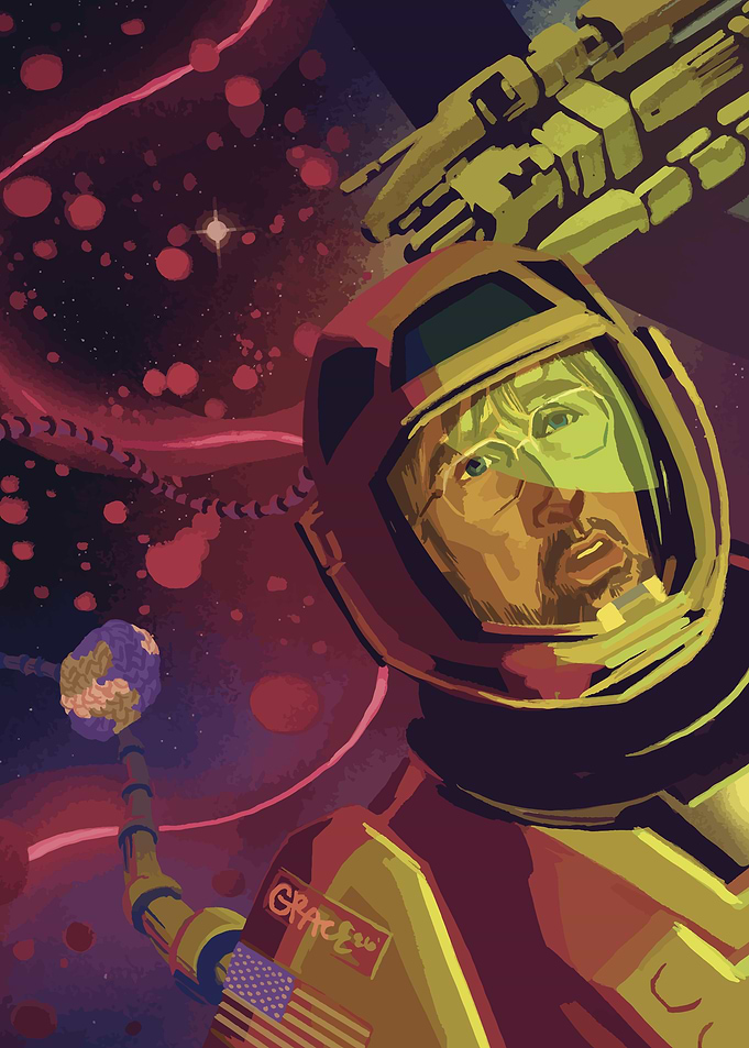Astronaut in Space with Earth