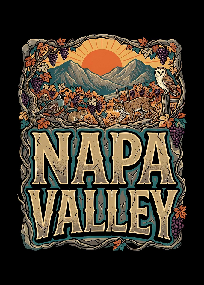 Napa Valley Vintage Illustration