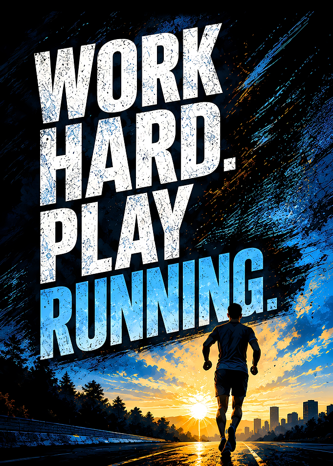 Work Hard Play Running Poster