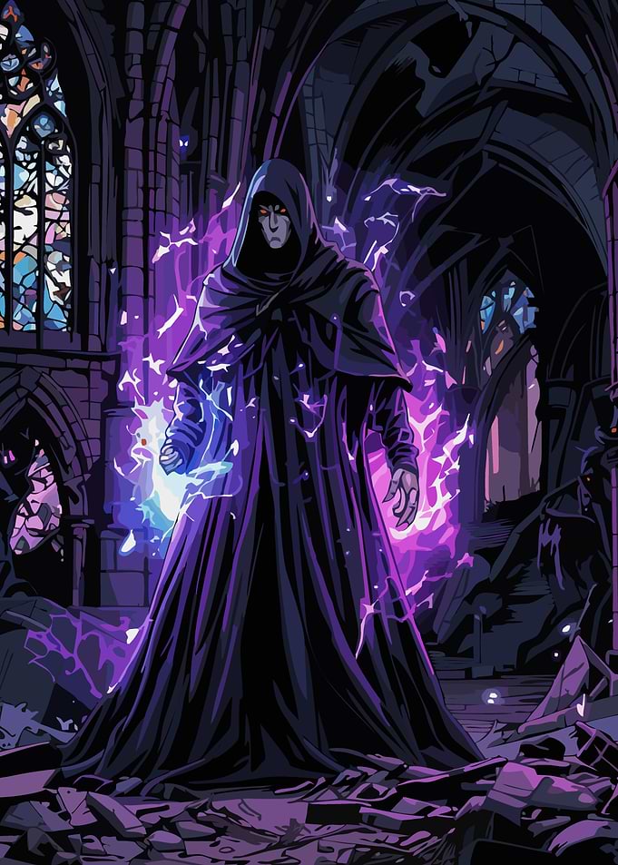 Dark Mage in Ruined Cathedral