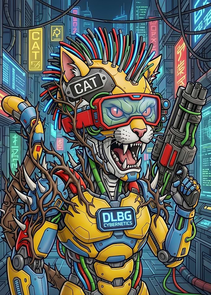 DLBG Cyberpunk #7 - Cybernetic Cat Warrior