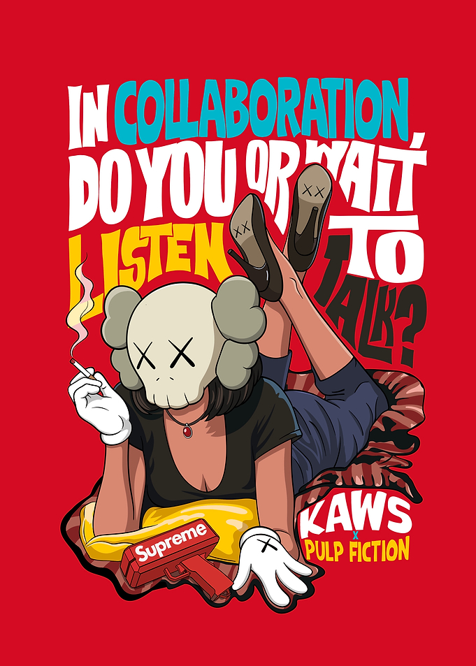 KAWS Pulp Fiction Inspired Art